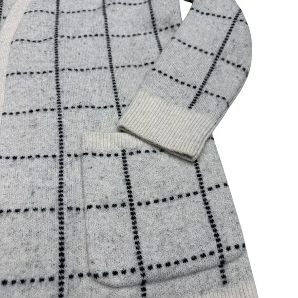 Madewell Ryder Cardigan Women's Merino Wool Blend Black Windowpane pattern, Sz S - Picture 4 of 8